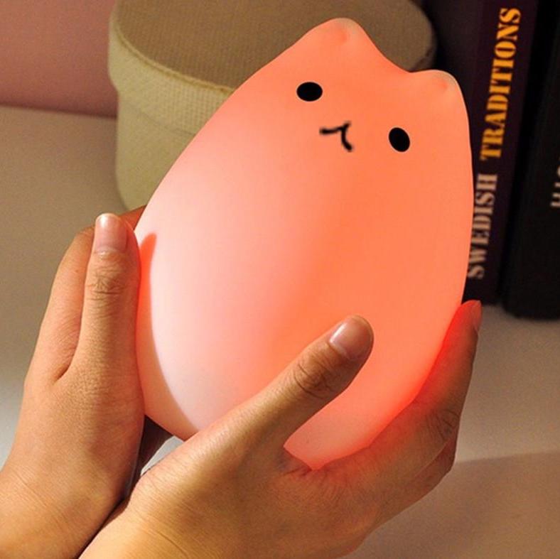 Lámpara de gato gatito, luz nocturna recargable por USB, luz nocturna de  gato li